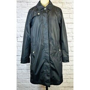 Eddie Bauer Weatheredge Trench Coat Water Resistant Rain Jacket Black NEW MEDIUM